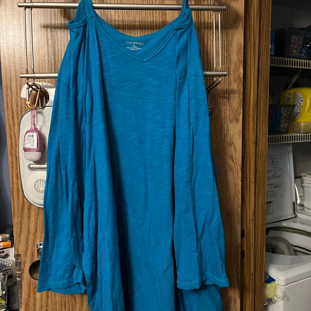 Catherines Teal V-Neck Top